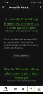 An overview of the Accessible Android app home screen